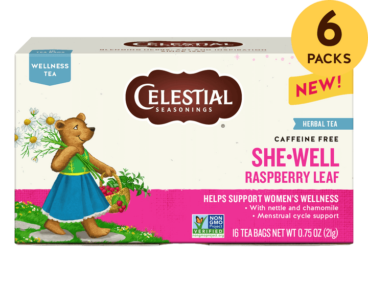 SheWell Raspberry Leaf Wellness Tea 6 pack